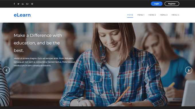 Free Download eLearn - Education Blogger Template Free