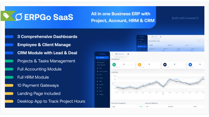 ERPGo SaaS - All In One Business ERP With Project, Account, HRM & CRM