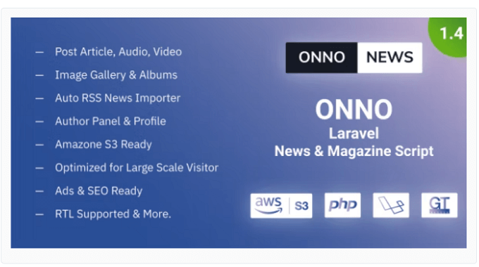 Download ONNO - Laravel News & Magazine Script
