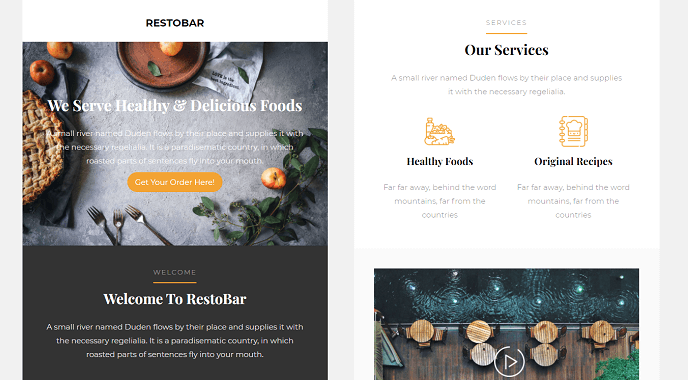 Restaurant Email HTML Template Free
