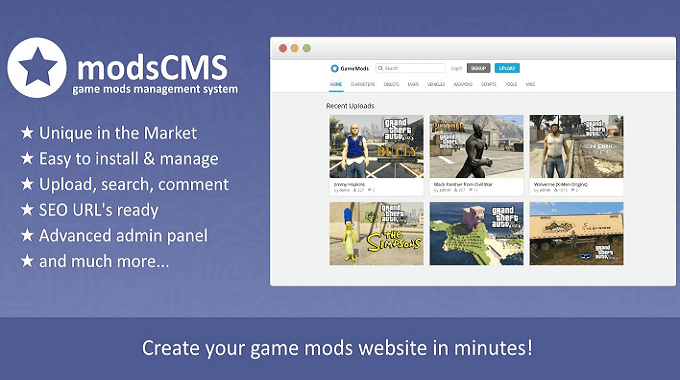 ModsCMS - Game Mods PHP Script Free Download