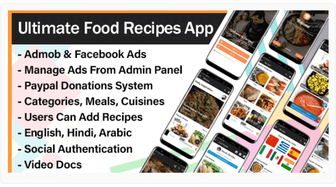 Ultimate Food Recipes App with Admin Panel App Source