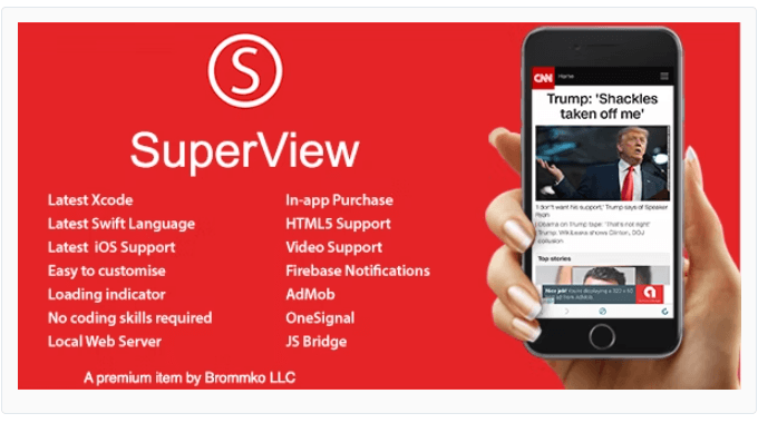 SuperView - WebView App for iOS with Push Notification, AdMob, In-app Purchase