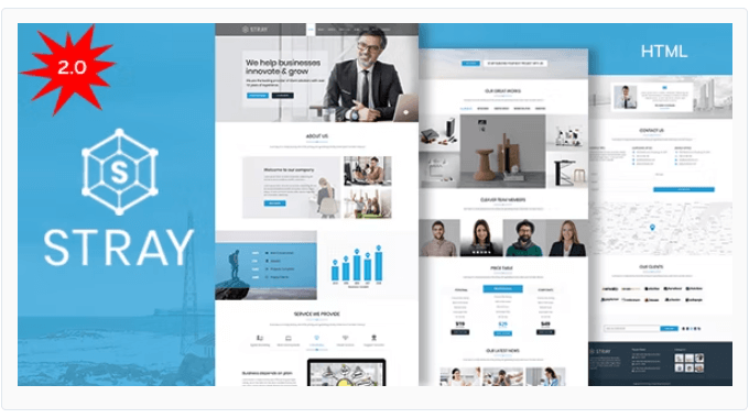Stray - Business Landing Page HTML Template with RTL