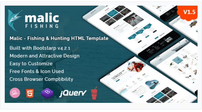 Malic - Fishing & Hunting Club HTML Template + RTL